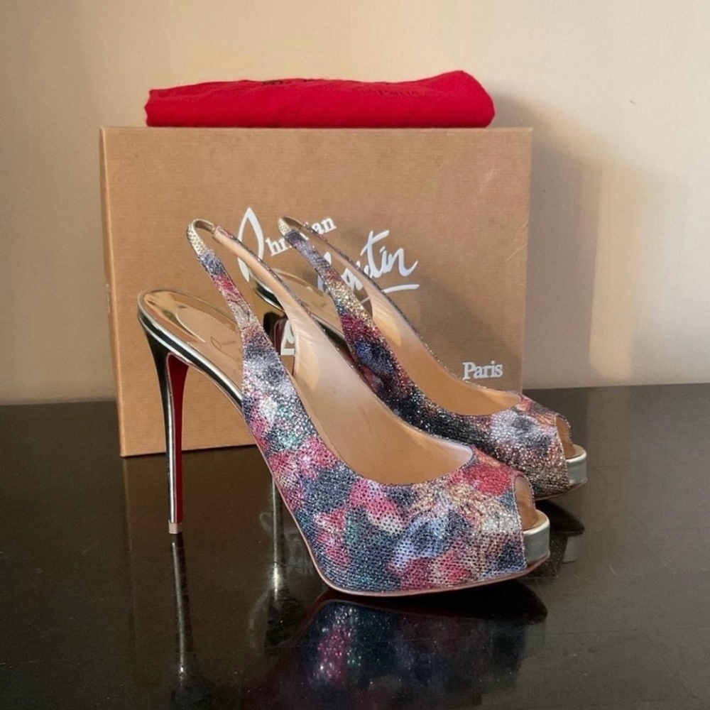 Christian Louboutin Multicolor Slingback Heels